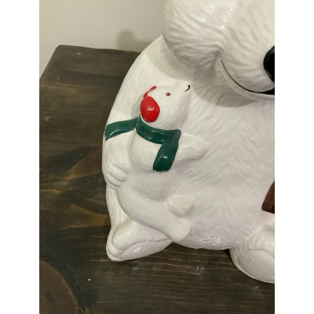 Coca-Cola Bear and Coke Bottle Baby Polar Bear Cookie Jar